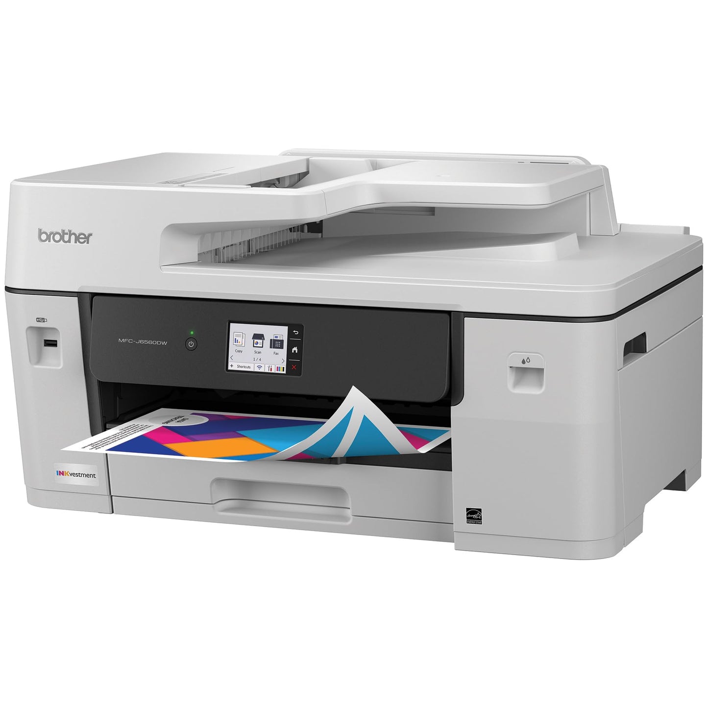 Brother INKvestment 6560 Wireless Color Inkjet All-in-One Printer with 11”x17” Capabilities and 2.7” Color Touchscreen | Includes Refresh Subscription Trial(1) (MFC-J6560DW)