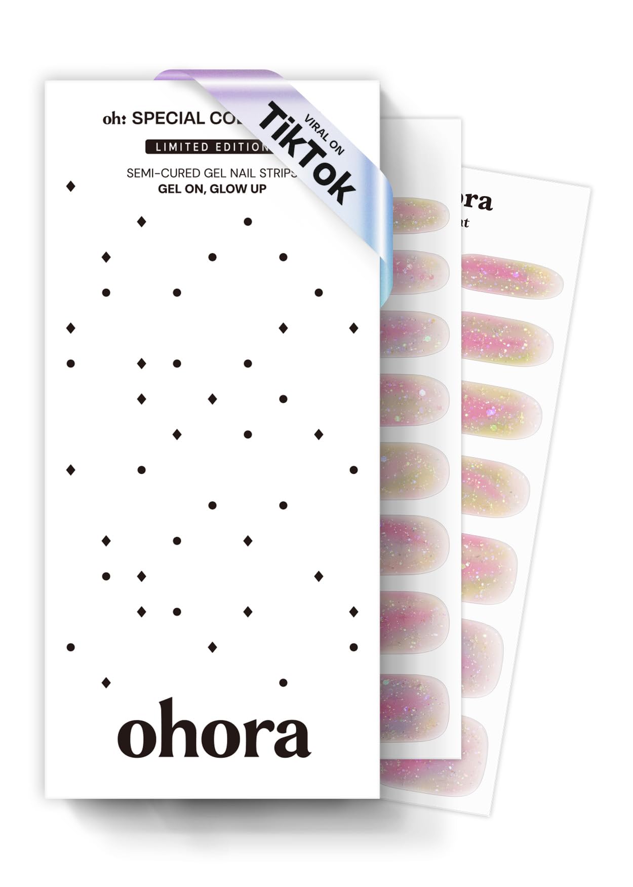 ohora Bundle Set (N Addict Starter Kit) - Red Solid Gel Nail Strips with UV/LED Lamp and Mini Remover, Salon-Quality, Long Lasting, Easy to Apply & Remove - Includes Prep Pads, Nail File, Wooden Stick