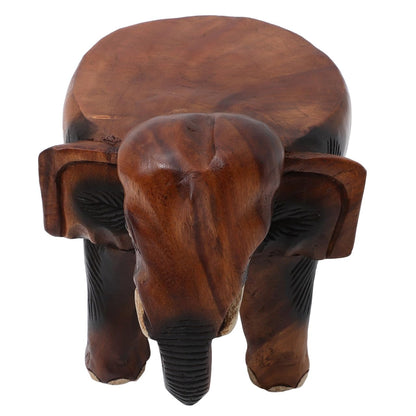 DOITOOL Solid Wooden Elephant Footstool 9.84X7.87 Inch Multipurpose Shoe Changing Stool and Step Stool for Home Office Entryway Bedroom Foot Rest