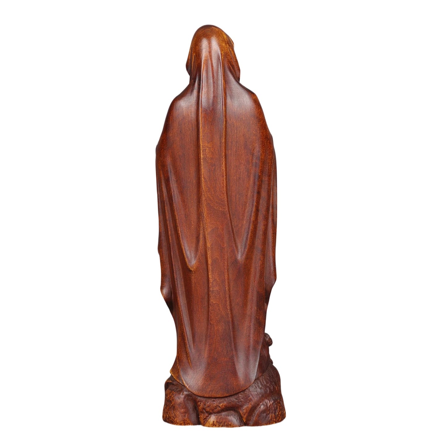 ASTARIKO Boxwood Our Lady of Lourdes Statue - 6" Hand-Carved Wooden Blessed Mother Virgin Mary Figurine with Rosary, Catholic Home Decor & Premium Healing Religious Gifts