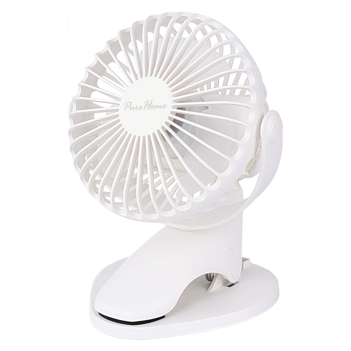 Portable Clip Fan Battery Operated,3 Speeds USB Rechargeable Mini Table Fan with Strong Airflow,360°Rotation Ultra Quiet Personal Desk Fan for Home Office Bedroom Dorm Stroller Camping(White)