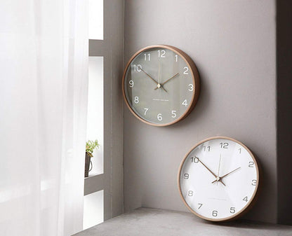 feb.7 Wall Clock, Modern Natural Wood Clock, Minimalist Design, Decorative(Grey, 12'')