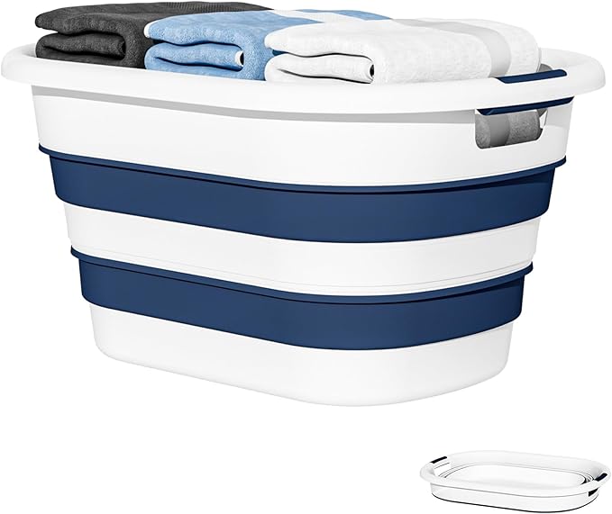43L Collapsible Laundry Basket Plastic, Pop Up Laundry hamper/Storage Container