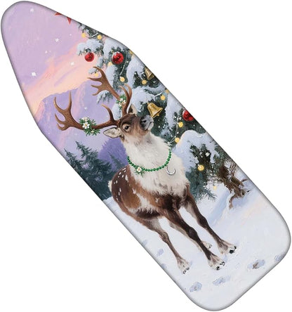 Nuxovilar Ironing Board Cover Winter Deer by Tree Pattern Polyester 15x54 Inches
