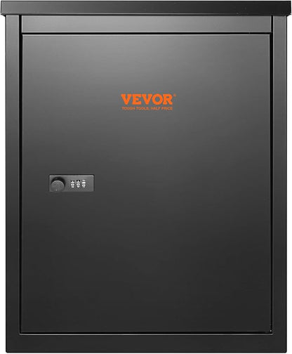 VEVOR Parcel Drop Boxes for Outside 15.4" x 10.6" x 20.5", Galvanized Steel Wall Mount Mailbox with Coded Lock, Anti-Theft Baffle, IPX3 Waterproof Lockable Large Mailbox for Porch, Curbside