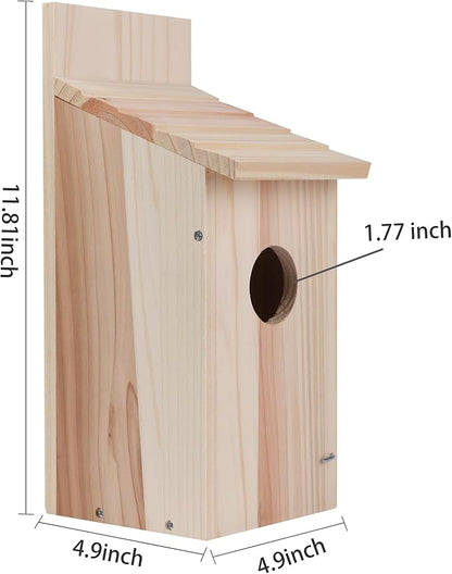 2 Pack Bird Houses for Outside,Blue Bird Box House for Outside,Cedar Finch Swallow Wren Hummingbird Birdhouse,DIY