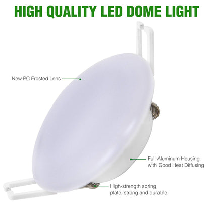 Homdec RV LED Recessed Down Light, 4.5 Inch, 12V Puck Light, Metal, 3500K Warm White, Model RVR4HN-34,