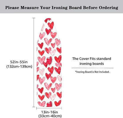 Sprowallow Heart Print Ironing Board Cover and Pad