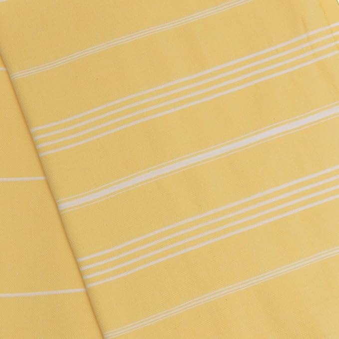 Bersuse Towels Anatolia XL Beach Blanket Throw Blanket Turkish Towel 100% Cotton Extra-Large Quick-Dry Lightweight Premium Peshtemal Towel - 61x82 Inches, Yellow (Set of 6)