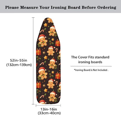 Christmas Gingerbread Man Ironing Board Cover Scorch Resistant Padding Elastic