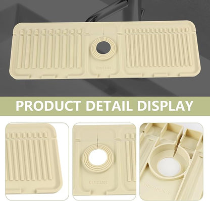 Faucet Mat for Kitchen Sink Splash Guard, 17.5"X5.5" Silicone Sink Splash Guard