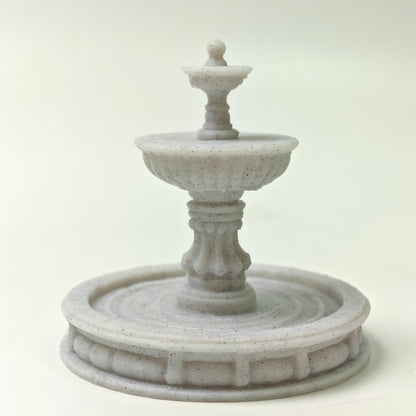 LuckyVin Miniature Roman Columns and Fountain Set, 3D Printed 1:12 Scale Garden Decor, Gray Micro Landscape Accessories for Diorama, Tabletop Terrain and Model Displays (Marble)