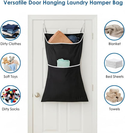2-in-1 hanging laundry hamper Bag + Pop-up mesh laundry basket, XL Over the