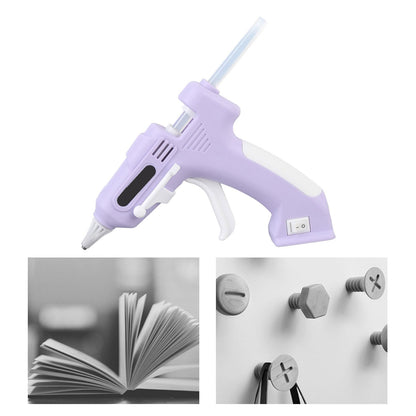Cordless Hot Glue Gun Kit, High Temperature Mini Electric Hot Glue Kit with 10Pcs 7mm High Adhesion Sticks, Hot Melt Glue Tool for Home Repair, Arts & Crafts (Violet)
