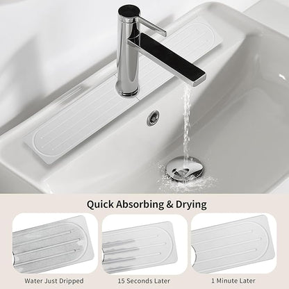 Stone Faucet Mat for Kitchen Sink, Diatomite Fast Drying Absorb Moisture Tray