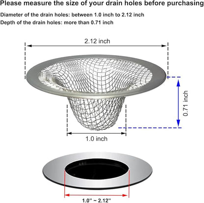 1.0" Small Drain Strainer, Sink Drain Hair Catcher, Bathroom Sink Drain Strainer