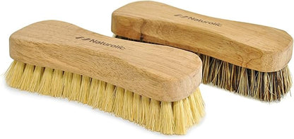 All-Natural Wooden Scrub Brush Set | Wooden Handle | Tampico and Palmyra