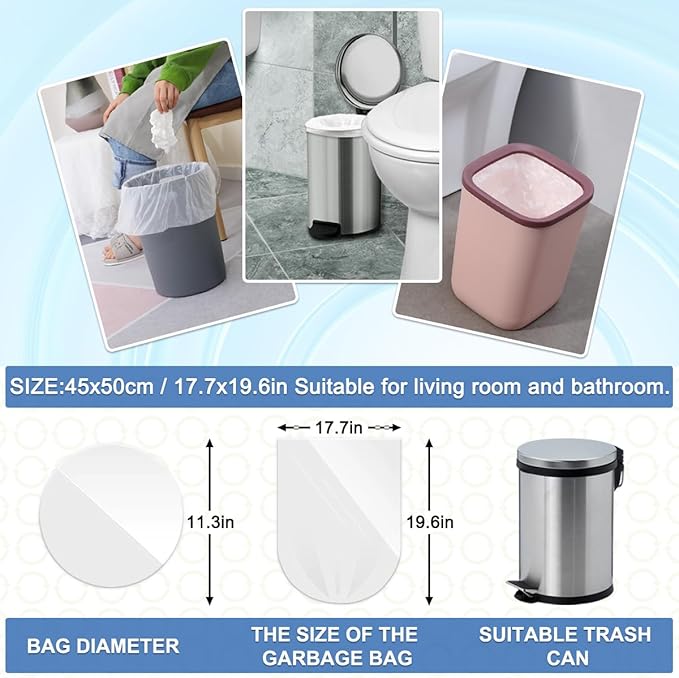 XUXRUS Bathroom Small Trash Bags 3 Gallon Garbage Bags