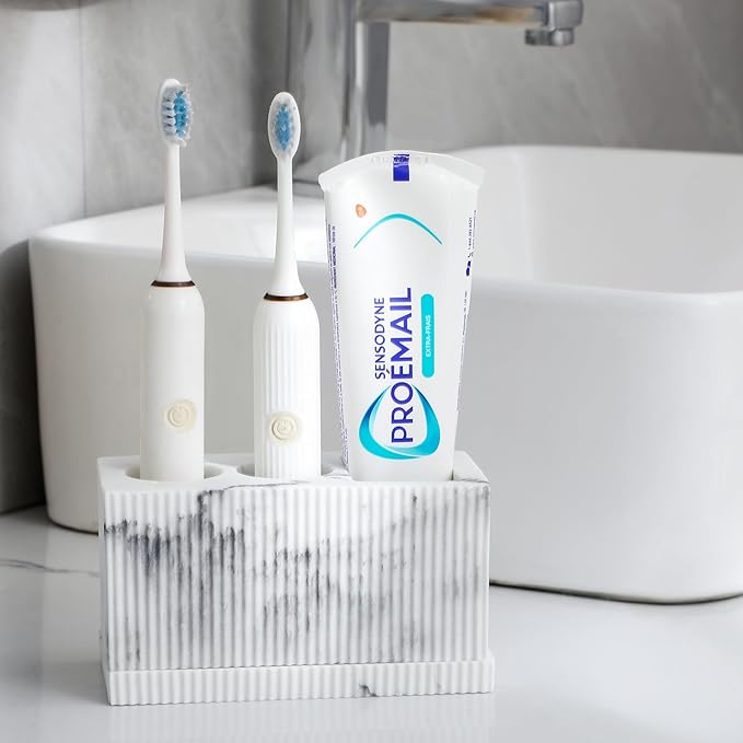 rejomiik Toothbrush Holders for Bathroom Countertop, 3 Slots Electric Tooth