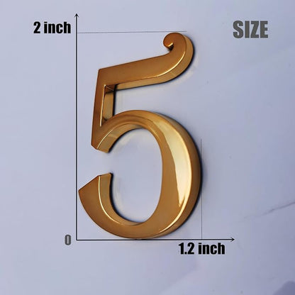 Mailbox Numbers 2 Inch, Self-Stick House Door Address Number Stickers for Aprtment Office Home Room, Waterproof and Durable.(Gold, 2" - Set of 20)