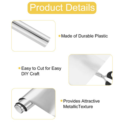 MECCANIXITY 4 Pcs Toner Reactive Foil,Metallic Transfer Hot Foil Roll 5.9" x 9.84ft Deco Foil Transfer Sheets Paper for Hot Foil Pen Scrapbooking Heat Transfer DIY Craft,Silver