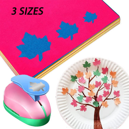 VSREI Maple Leaf Hole Punch, Paper Punches, Maple Leaves Puncher, MapleLeafPunches for Paper Crafts, Maple Leaf-Shaped Hole Punch, 1 inch 5/8 inch 3/8 inch MapleLeafHole Punches Set (Random Color)