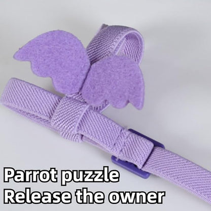 Pet Parrot Bird Harness and Leash, Adjustable Training Design Anti-Bite, Bird Nylon Rope with Cute Wing and Colorful Leash for Parrots Lovebird Cockatiel Conure Budgie (Pink with 236.2inch Leash,L)