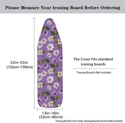 Purple Flower Ironing Board Cover and Pad Cover