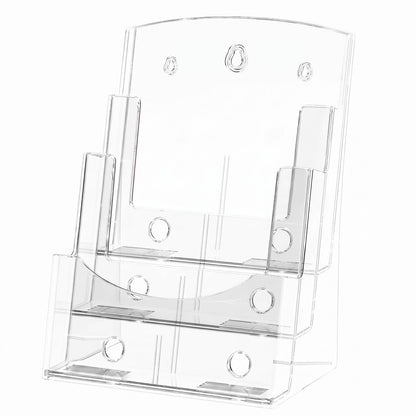 Viymgit Acrylic Brochure Holder 8.5 x 11 inches, 3 Tier Clear Plastic Flyer Holder Display Stand, Wall Mount/Countertop Literature Organizer for Documents, Pamphlets, Booklets, and Menu