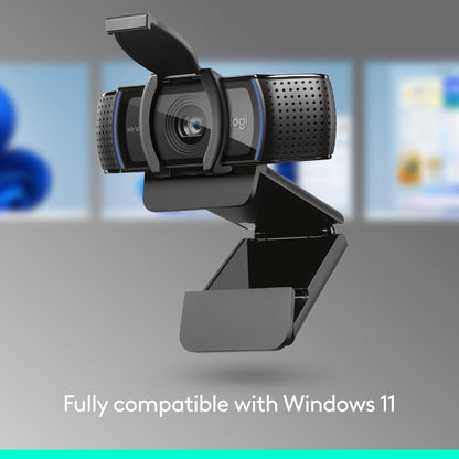 Logitech C920e HD 1080p Mic-Enabled Webcam, Certified for Zoom, Microsoft Teams Compatible, TAA Compliant
