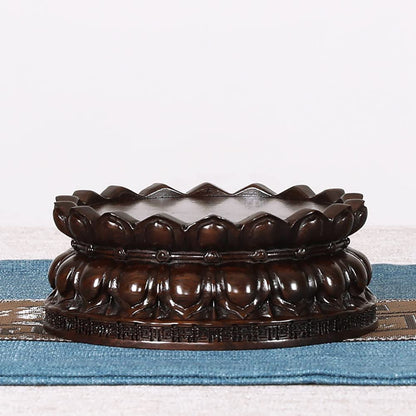 GOLDY&WENDY Chinese Wooden Rosewood Lotus Base Guanyin Buddha Statue Sculpture Pedestal Craft Display Stand