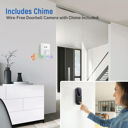Orbitell Wireless Wi-Fi Video Doorbell Camera with Two Way Audio, AI Motion Detection, Night Vision and Cloud Storage, 2.4G Wi-Fi only