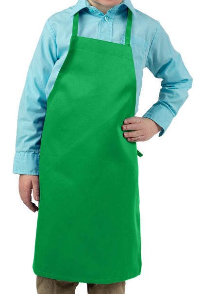 KNG Kids Cooking Apron for Girls and Boys Medium, Kelly Green, 6 Pack