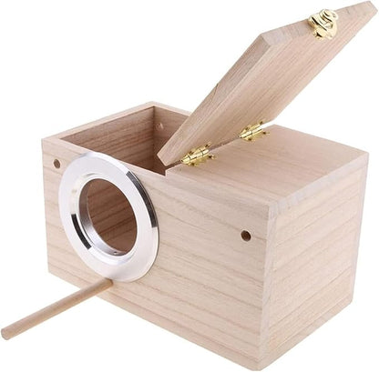 Parrot Breeding Box Wooden Bird Right Opening Incubator Warm House for Finches Bluebirds Sparrows Parakeets Lovebirds Pet Bird House Nest Box Bird Budgie Wood Breeding Box for Parrotlets Mating Box