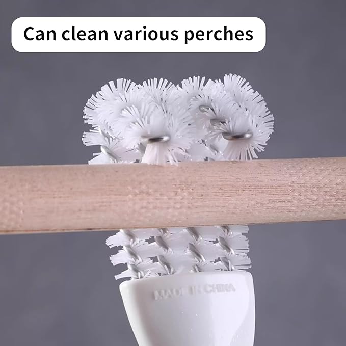 Bird Cage Cleaner with Long Handle & Shovel – Hard Bristles Easy Bird Droppings Removal Brush for Parrot & Pet Cages & Bird Perch – Durable Bird Cage Cleaning Tool & Accessory (2)