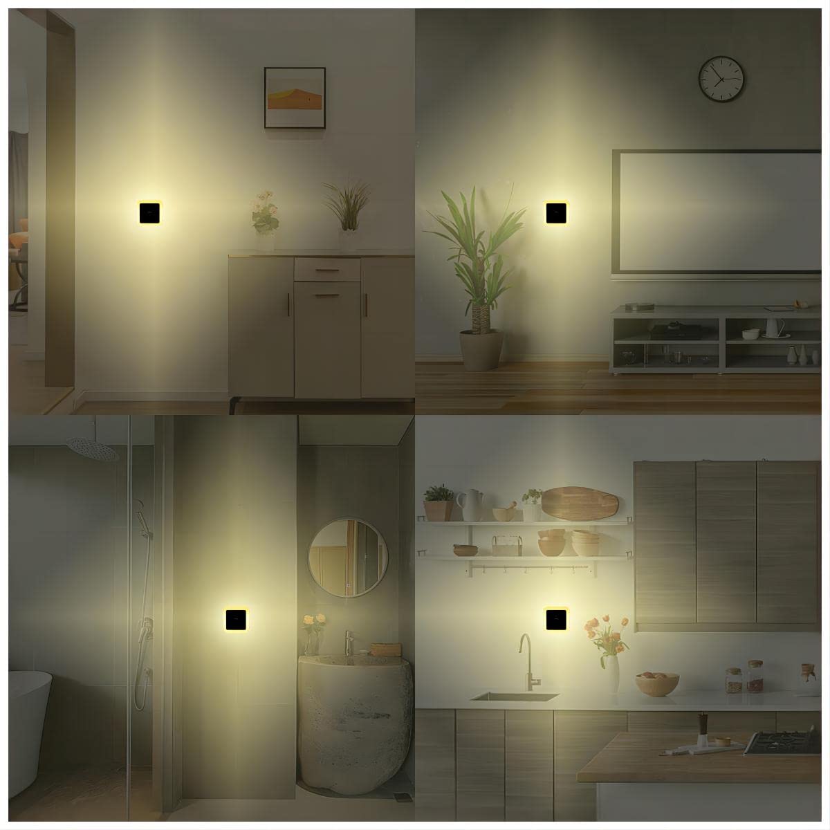 6 Pack Blue LED Night Light Plug in, Dusk to Dawn Sensor Automatic On and Off, Energy Efficient, Soft Glow Kids, Nursery, Bedroom, Bathroom, Hallway, Stairs, Kitchen