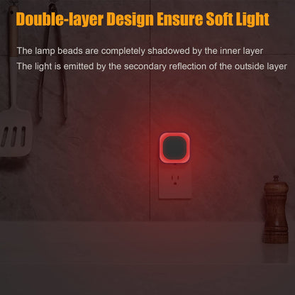 2 Pack Plug in Amber Night Light, Auto Dusk to Dawn, Soft Glow, Dimmable, Diffused Light, LED Lights for Bedroom, Kids, Bathroom, Sleep, Baby Nursery, Toddler, Hallway, Kitchen, Home Decor