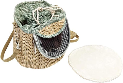 Baoblaze Bird Carrier Bag Shoulder Bag Cage Portable Cage Travel Bag Outdoor Parrot Bag Crossbody for Parakeets Small Birds Lovebirds, Light Green