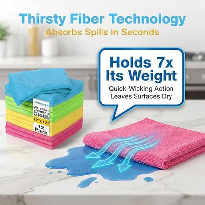 Microfiber Cleaning Cloth 12 Pack