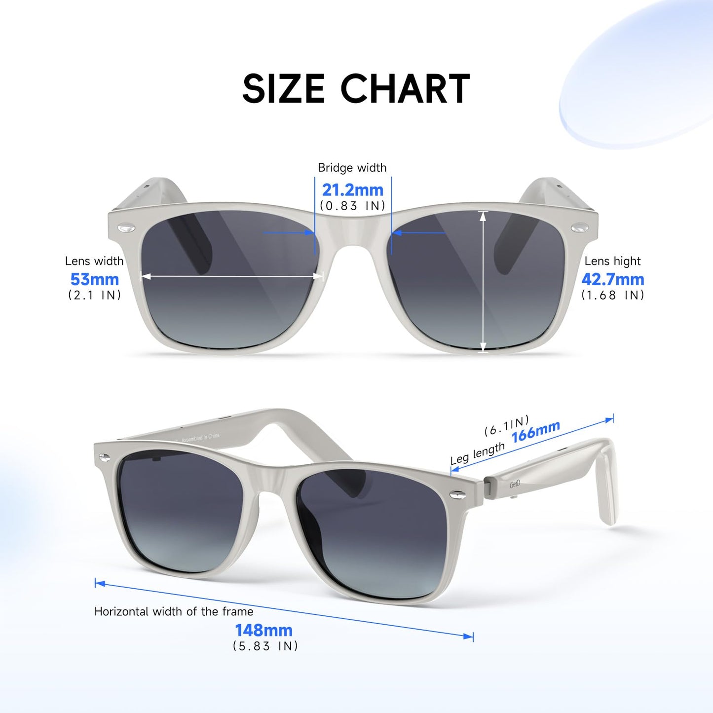GetD AI Glasses for Men & Women, Smart Glasses Powered by ChatGPT, AI Real-time Translation with 145 Languages, 11H Music Play, Bluetooth Glasses with Photochromic Lens for Daily Use, Travel