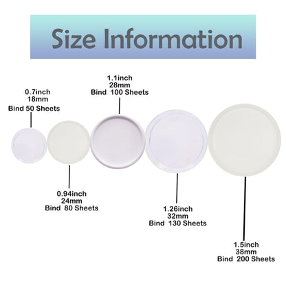 ITSYHPRO 100pcs Discbound Notebook Discs DIY Planner Accessories fits for Tul,Levenger,Arc,Happy Planner,Talia(Super Clear White Clear Mixed,0.94inch/24mm)