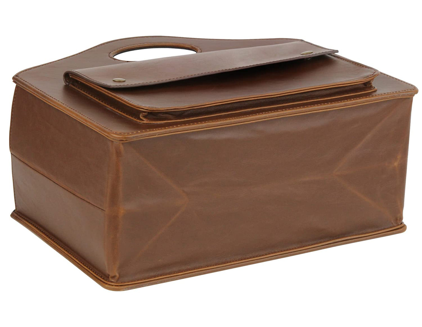 HofferRuffer Magazine Basket Holder, Foldable Magazine Rack, Document File Holder Organizer, File Folder, Newspaper Storage Bin Organizer for Home or Office (Brown)
