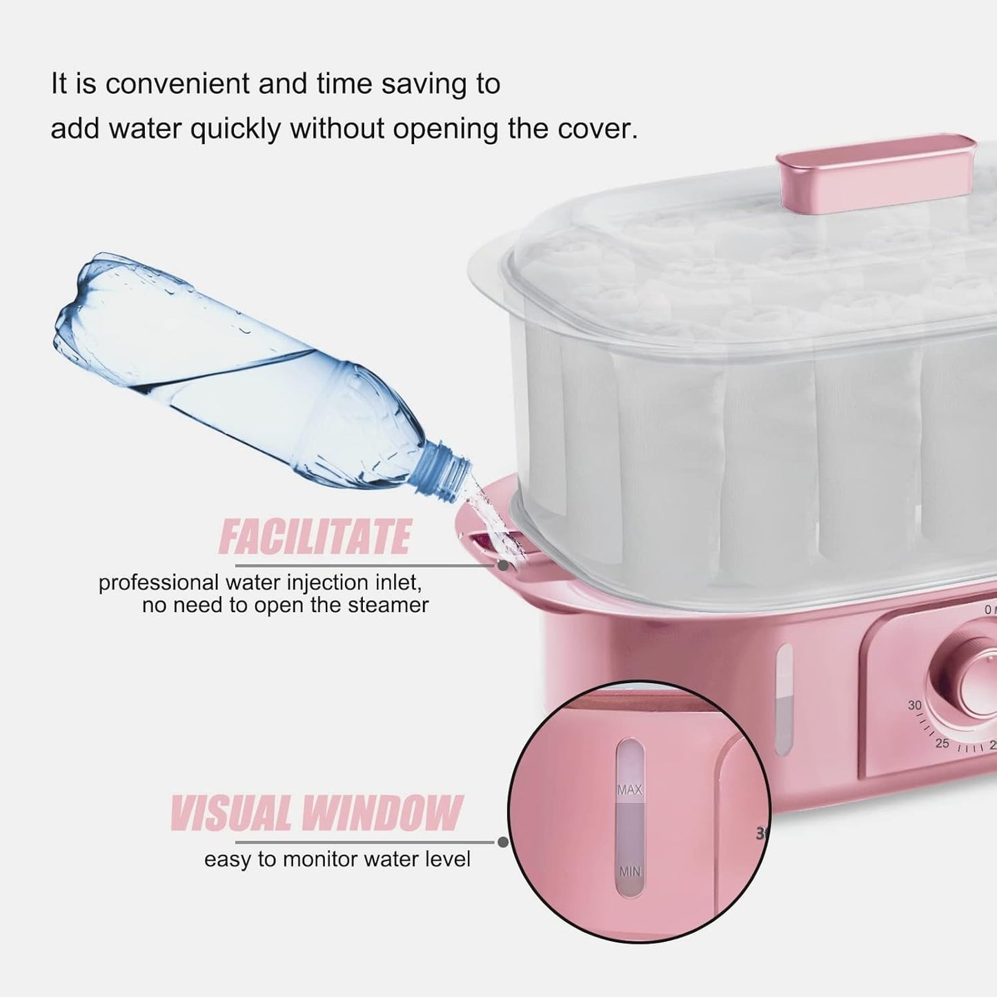 Pink Towel Steamer with Quickly Heating in 5 Mins Auto Off Timer Spa Towel Steamer for Personal Use at Home