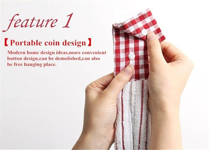 2 Pcs Kitchen Cotton Classical Striped Towel/Absorbent Towel/Hanging