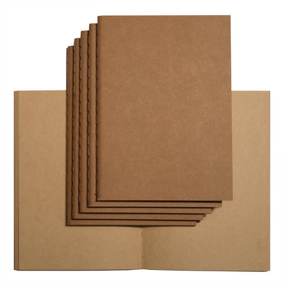 SUNUU Blank Passport Size Travelers Notebook Inserts,Lightweight Journal with Kraft Paper Covers,4.92’’x3.54’’(12.5 cm x 9cm),100 gsm Paper,6 Thread-sewn notebook/384 Pages,Kraft Inner Pages