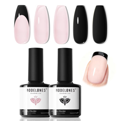 Modelones French Tip Tool- 6 Pcs Nail Stamp French Manicure Kit Suitable for DIY Together with Gel Nail Polish Art Tips Printing Tool Kit