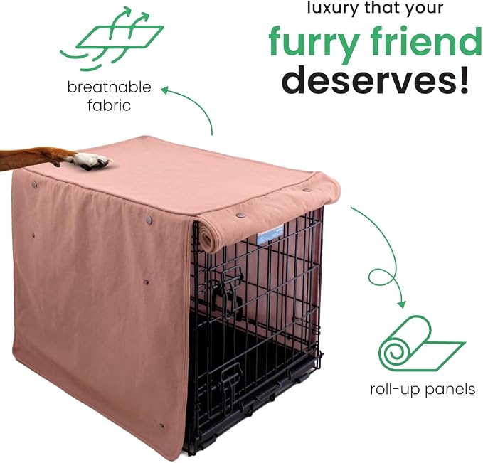 Molly Mutt Kyoto Dog Crate Cover, GOTS-Certified 100% Organic Cotton Canvas Cover for Dog or Puppy Kennel and Cage, Washable, Free of Harmful Chemicals, Huge, Fits 36"x23"x25" Crate