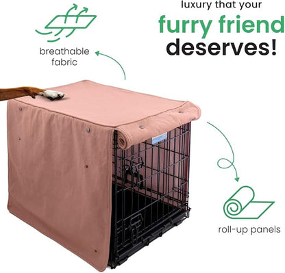 Molly Mutt Kyoto Dog Crate Cover, GOTS-Certified 100% Organic Cotton Canvas Cover for Dog or Puppy Kennel and Cage, Washable, Free of Harmful Chemicals, Huge, Fits 36"x23"x25" Crate