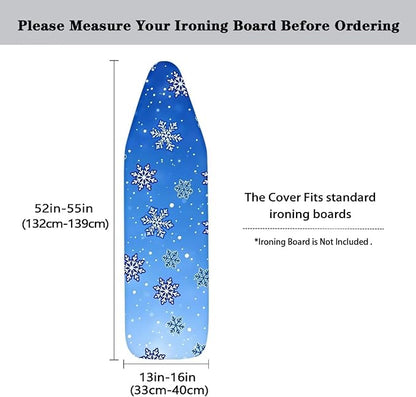 Ironing Board Cover wtih Blue Snowflake Print, Soft Stain Resistant Ironing