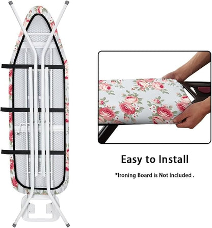 Pink Rose Ironing Board Padded Cover Dust Covers Stretchable Iron Board
